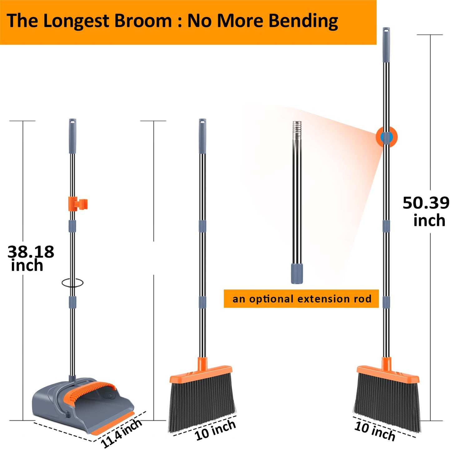 Kelamayi Self-Cleaning Broom & Dustpan Set